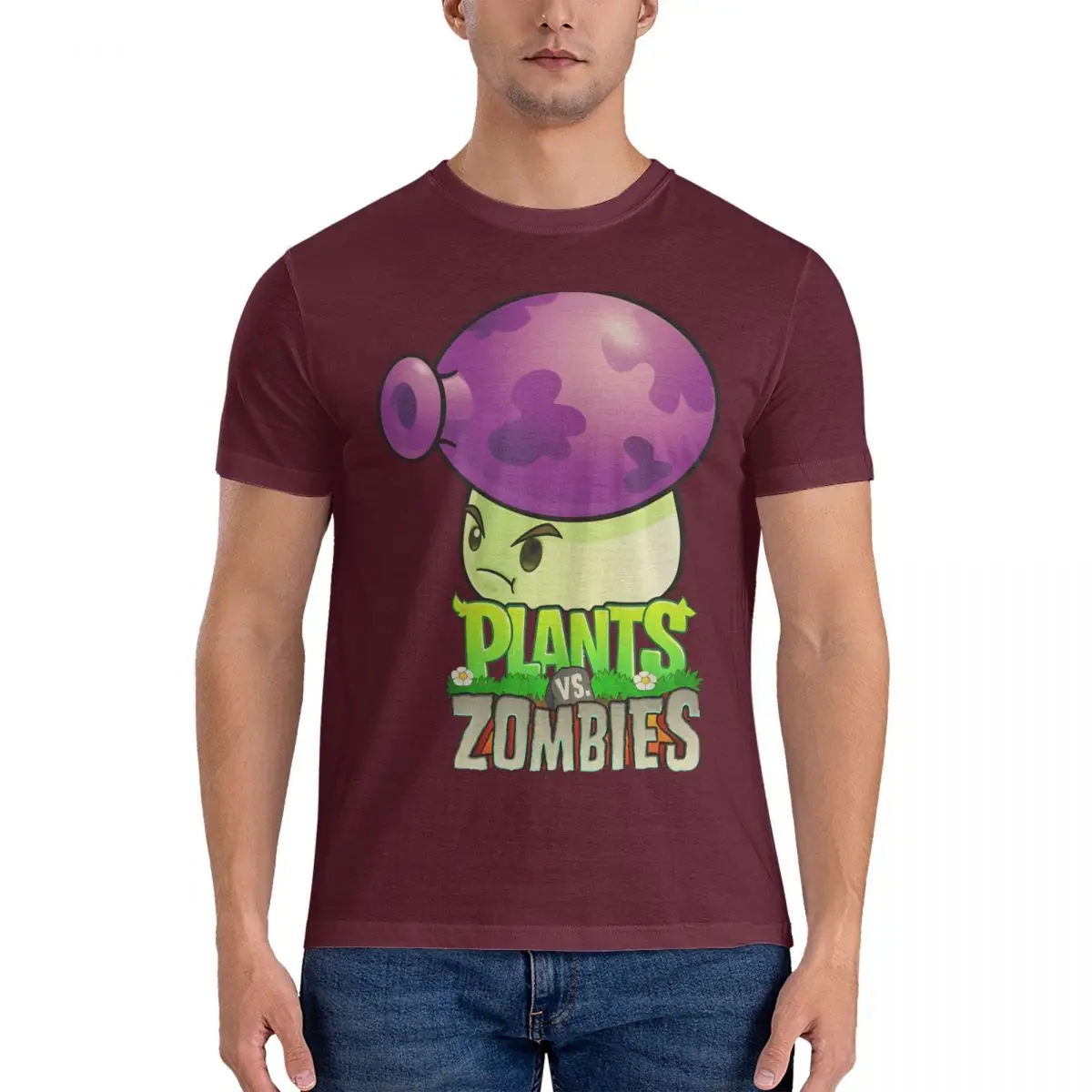 2025 نموذج جديد الفطر لعبة فيديو الرجال تي شيرت النباتات مقابل Z-الزومبي مضحك تيز قصيرة الأكمام س الرقبة تي شيرت القطن الخالص جديد أ