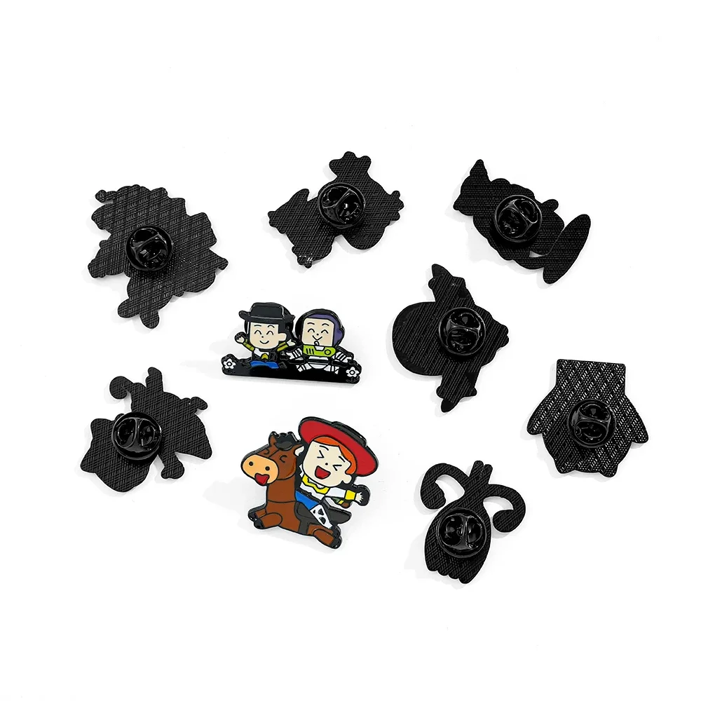 9 Pcs Cartoon Toy Story Brooch Cute Rex Woody Jessie Enamel Pin Backpack Clothing Jewelry Metal Badge Accessories Festival Gift