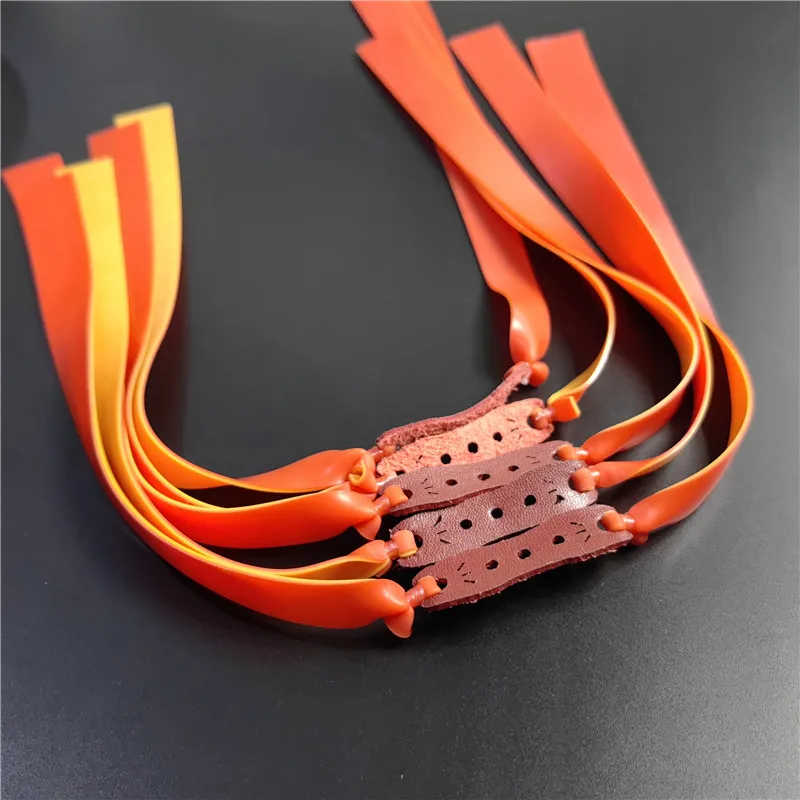 New 5 /10 Pack Red Thickness 1mm/0.04inch, Leather Color And Design Random, Slingshot Latex Flat Rubber Band Shooting
