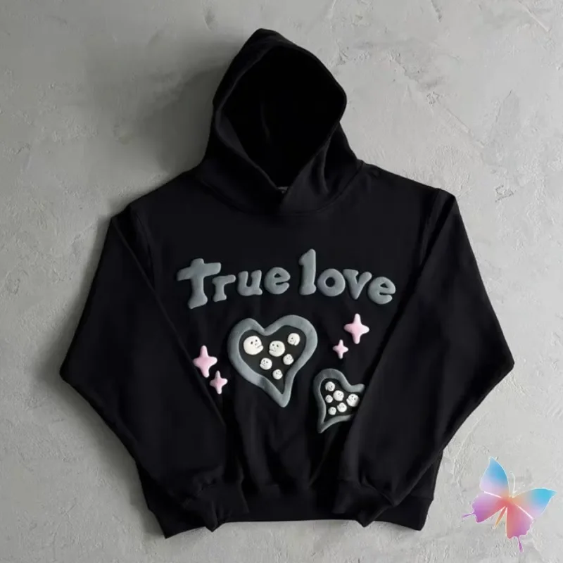 

Real Photos High Quality Foam True Love Print Black BROKEN PLANET Hoodies Casual Street Cleanfit Men Women BP Hooded Sweatshirts