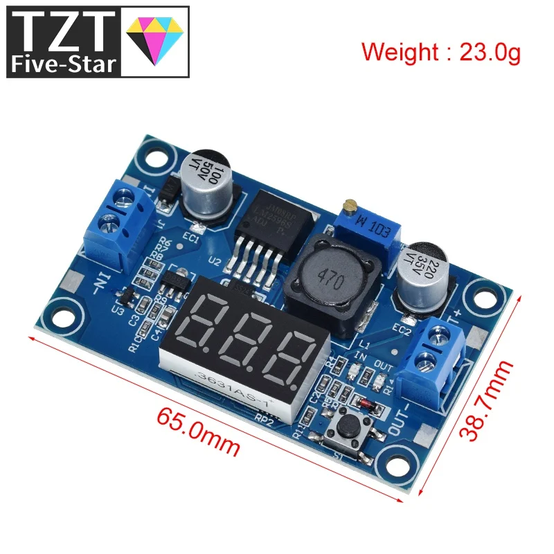 LM2596 BUCK 3A DC-DC Voltage Adjustable Step Down Module 4.0~40V to 1.25-37V Adjustable Regulator With LED Voltmeter