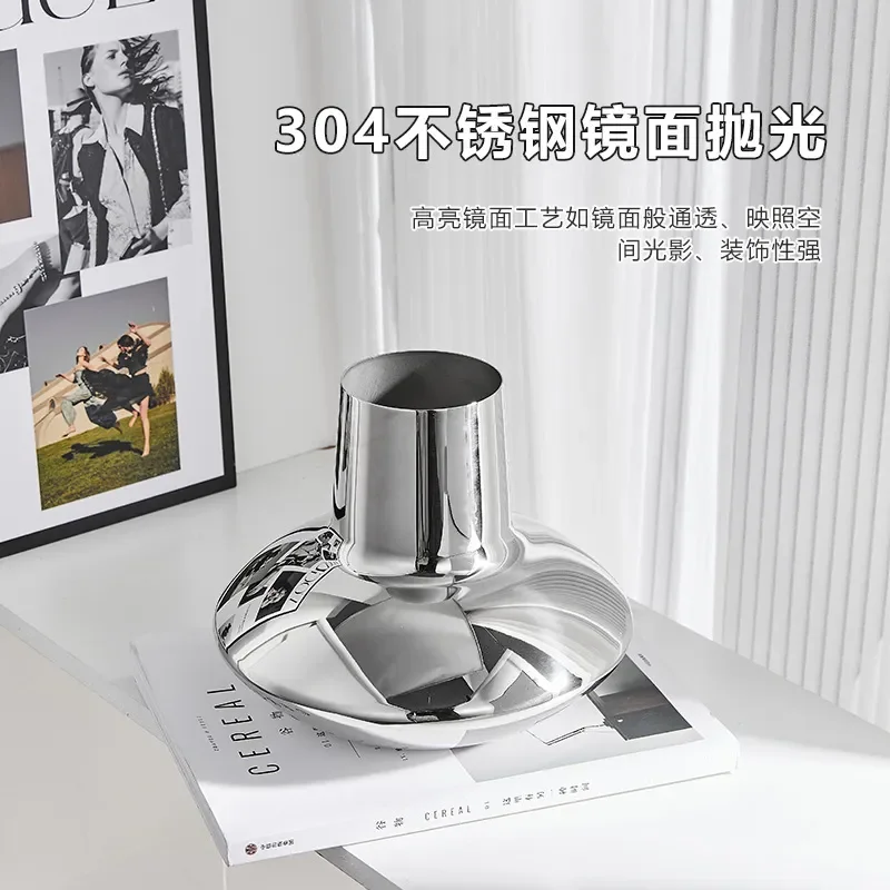 Factory direct sales light luxury creative stainless steel vase simple dried flower flower flower arrangement birthday