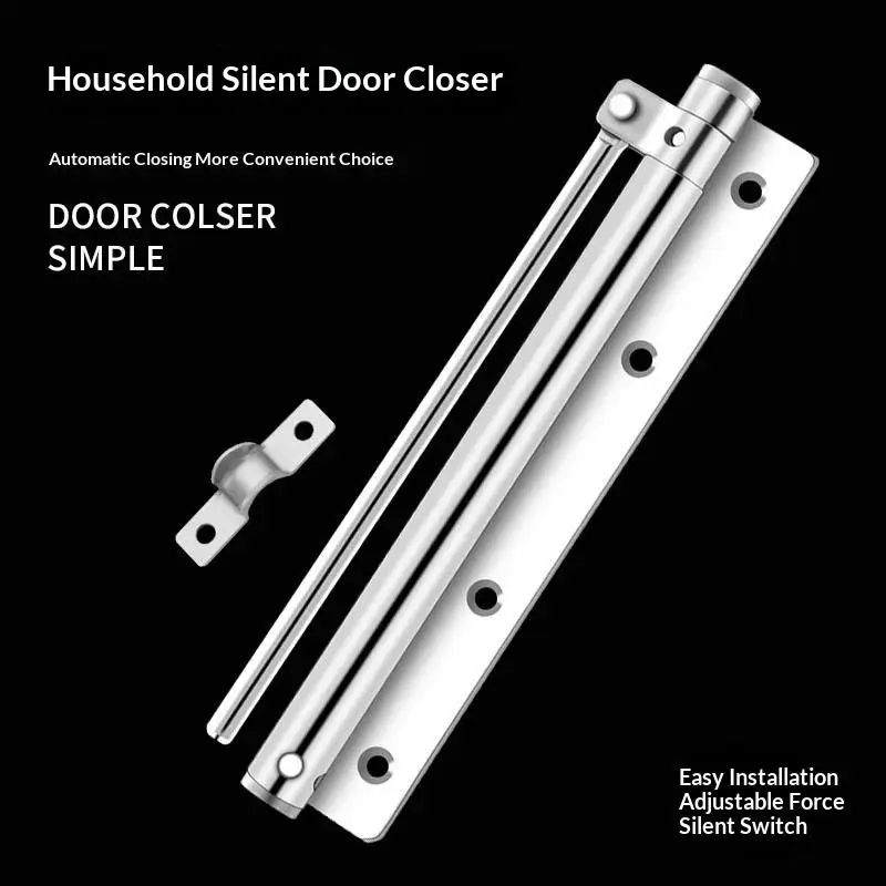 Invisible Stainless Steel Automatic Door Closer Lightweight Spring Buffer Operator Closing Device Interior Door Hardware Fitting