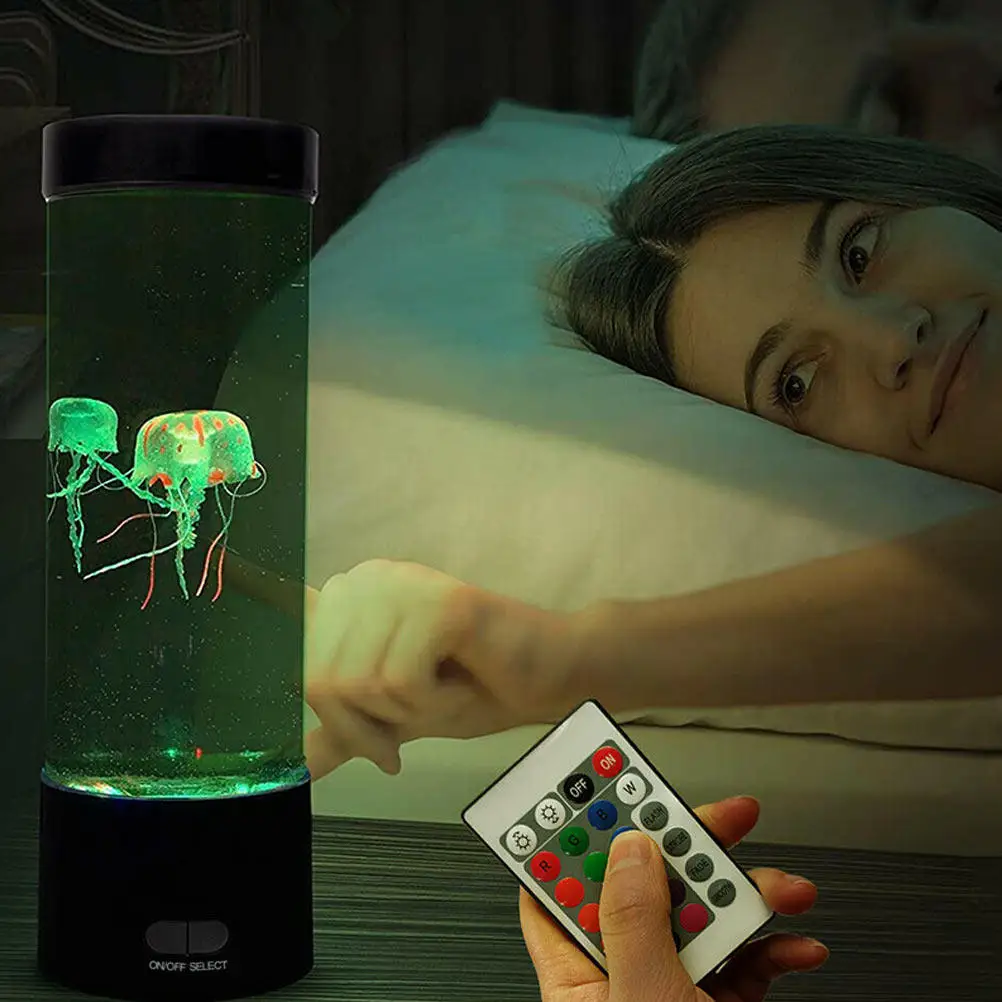 1Set Lifelike Jellyfish Lamp USB Rechargeable Colorful LED Night Light Creative Desk Lamp for Bedroom Living Room Pathway Mood