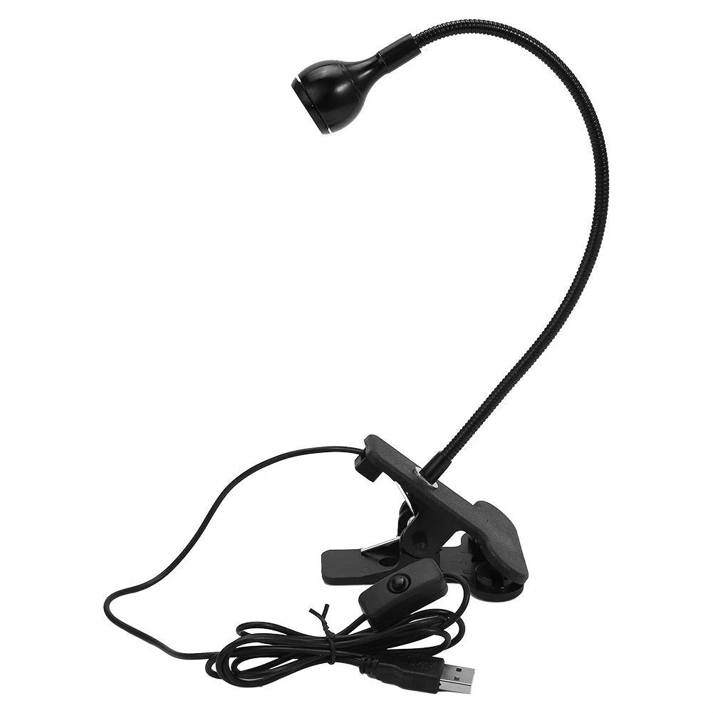 Flexible Gooseneck USB LED Reading Light Portable Table Computer Clip Lamp