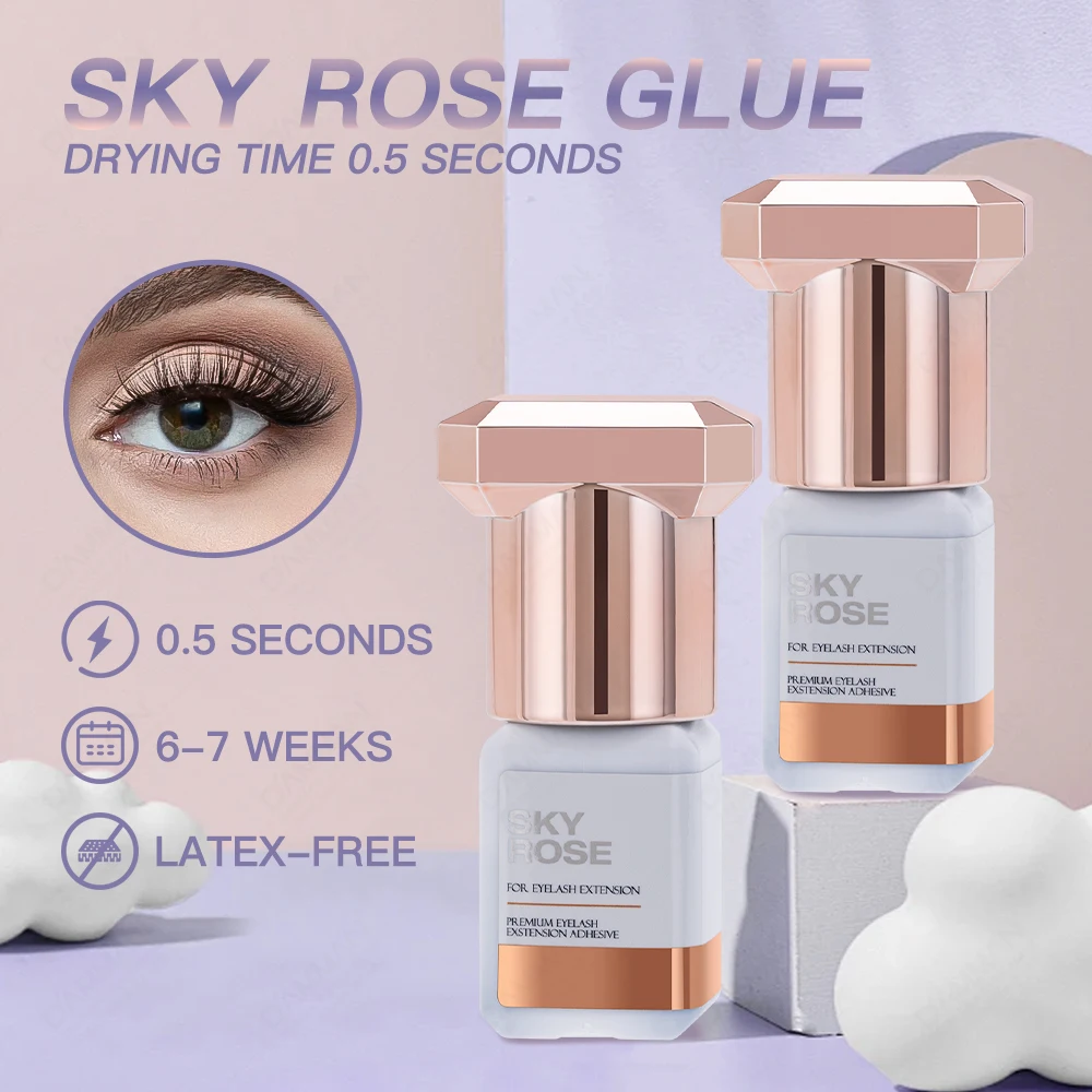 30Bottles 5ML Korea Original Sky Rose Adhesive 0.5S Fasting Drying Lashes Glue Professional Eyelash Extension Glue Wholesale