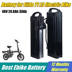 Replacement Ebike Battery for Fiido T1 L3 Electric Bike Battery 48V 15Ah 20.8Ah 30Ah More Powerful Batteries 1000W Motor