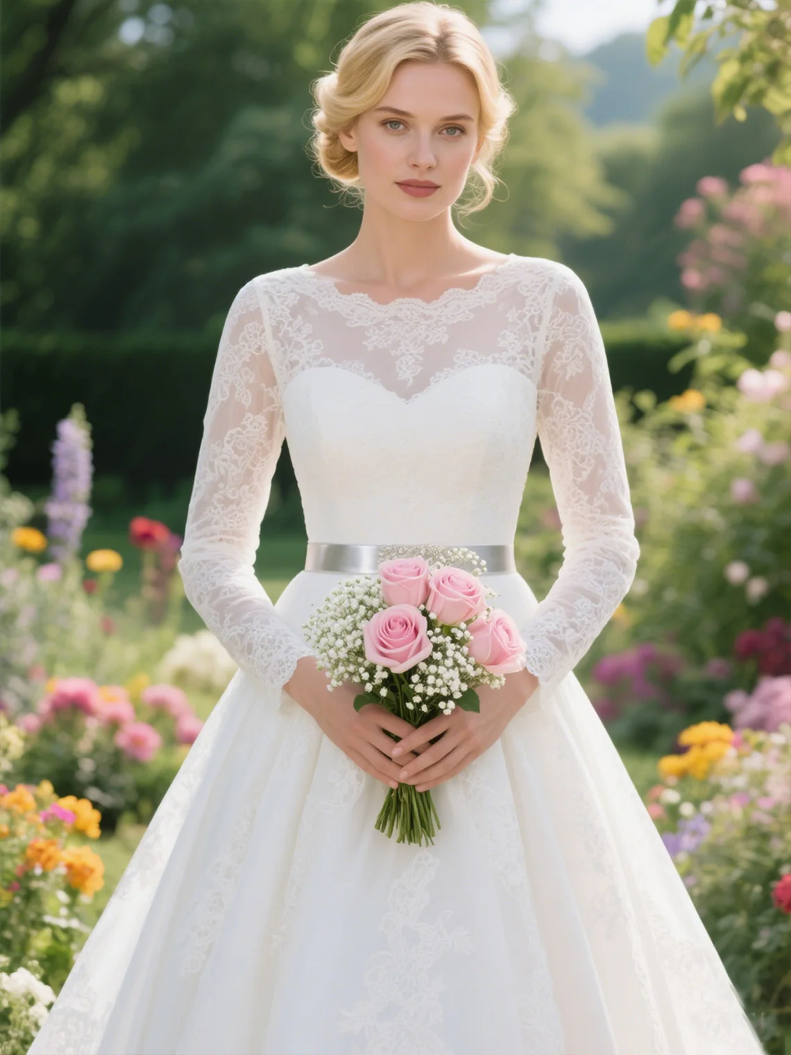 Gaun Pengantin Formal A-Line Elegan Gaun Pertunangan Seksi Applique Tulle Leher Sendok dan Kereta Sapu Selempang 2025 Gratis Disesuaikan