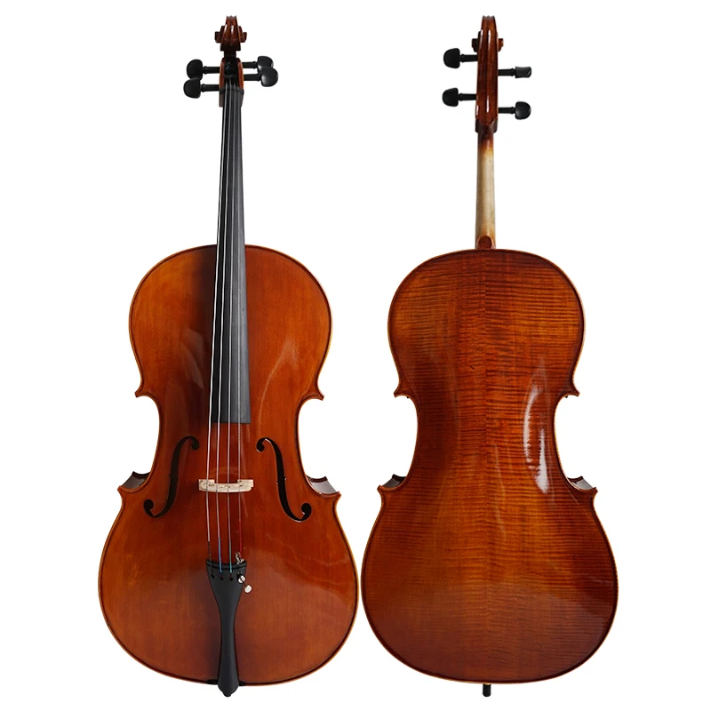 Handmade Professional Cello Flame Maple Body String Musical Instrument High Quality Hand Crafted Performance Instrument