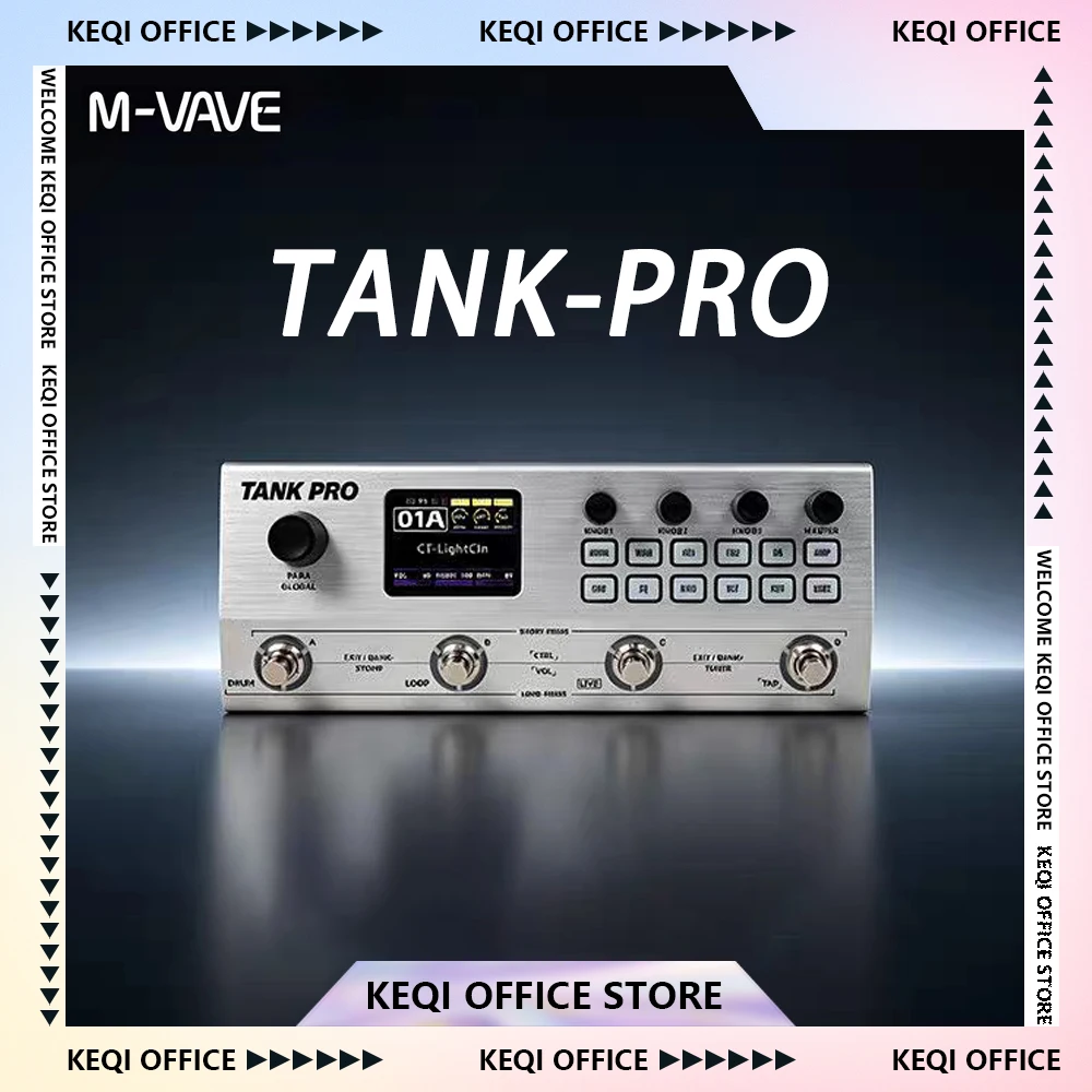 M-VAVE TANK PRO Guitar Bass Multi-Effects Processor |120 Presets 150s Looper IR Loading Guitar Pedal，90 Cab Simulations Gifts