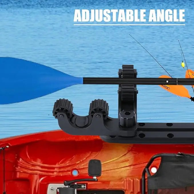 Offset Kayak Paddle Holder Fishing Kayak Rail Accessories for Holding Standard Kayak Paddle