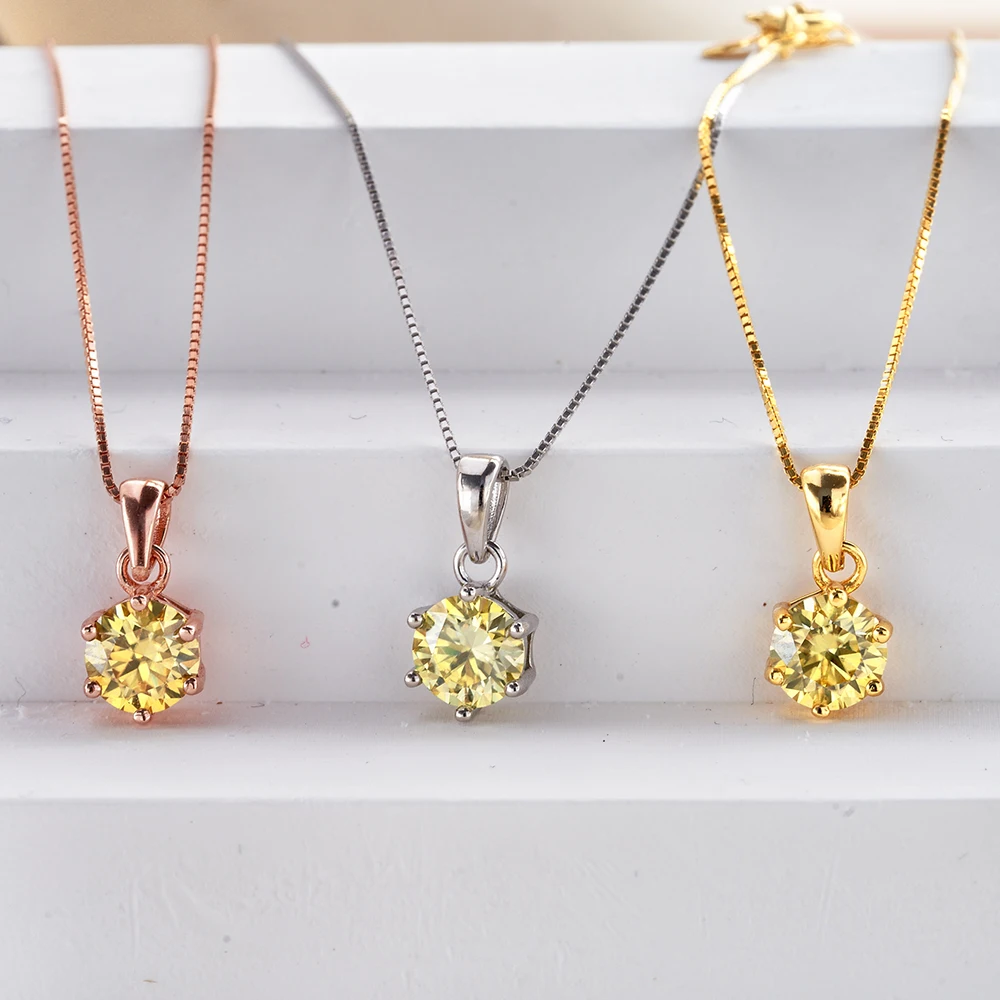 JoyceJelly 1 CT prawdziwy Moissanite naszyjnik dla kobiet Royal Blue kolor Moissanite 925 srebro biżuteria ślubna — zdjęcie 7
