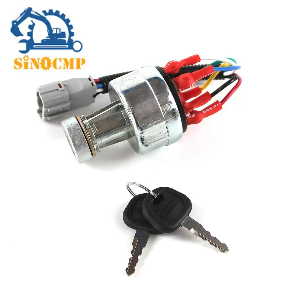 

SINOCMP Key Starter Ignition Switch 21N4-10400 21N4-10430 For Hyundai R150-7 R210-7 R215-7 R220-7 Excavator