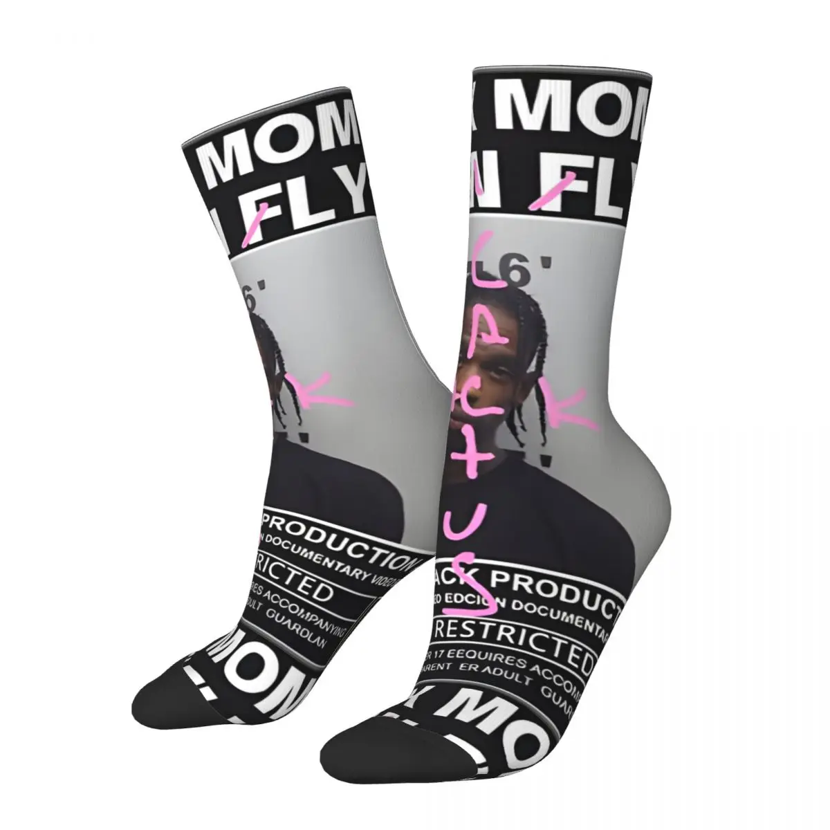 Retro Travis Look Mom I Can Fly Men's compression Socks Unisex A-Astroworld Harajuku Seamless Printed Novelty Crew Sock