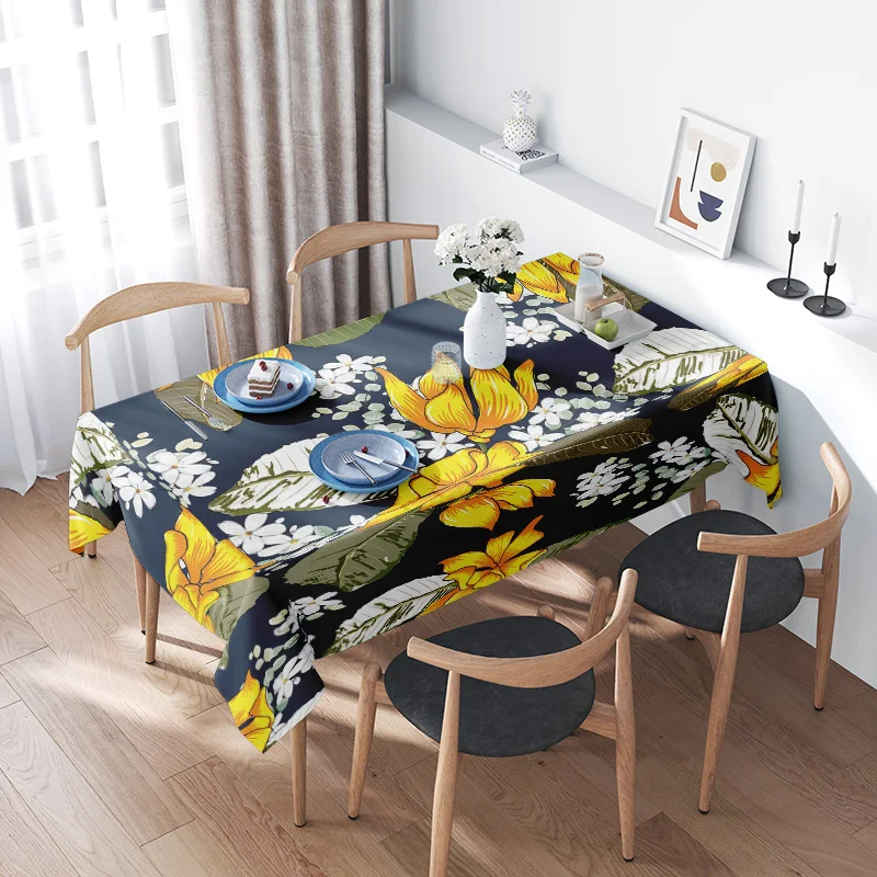 

Vibrant Floral Tablecloth Perfect for Your Dining Area Premium Quality Fabric Versatile Decor Option for Any Occasion Made with