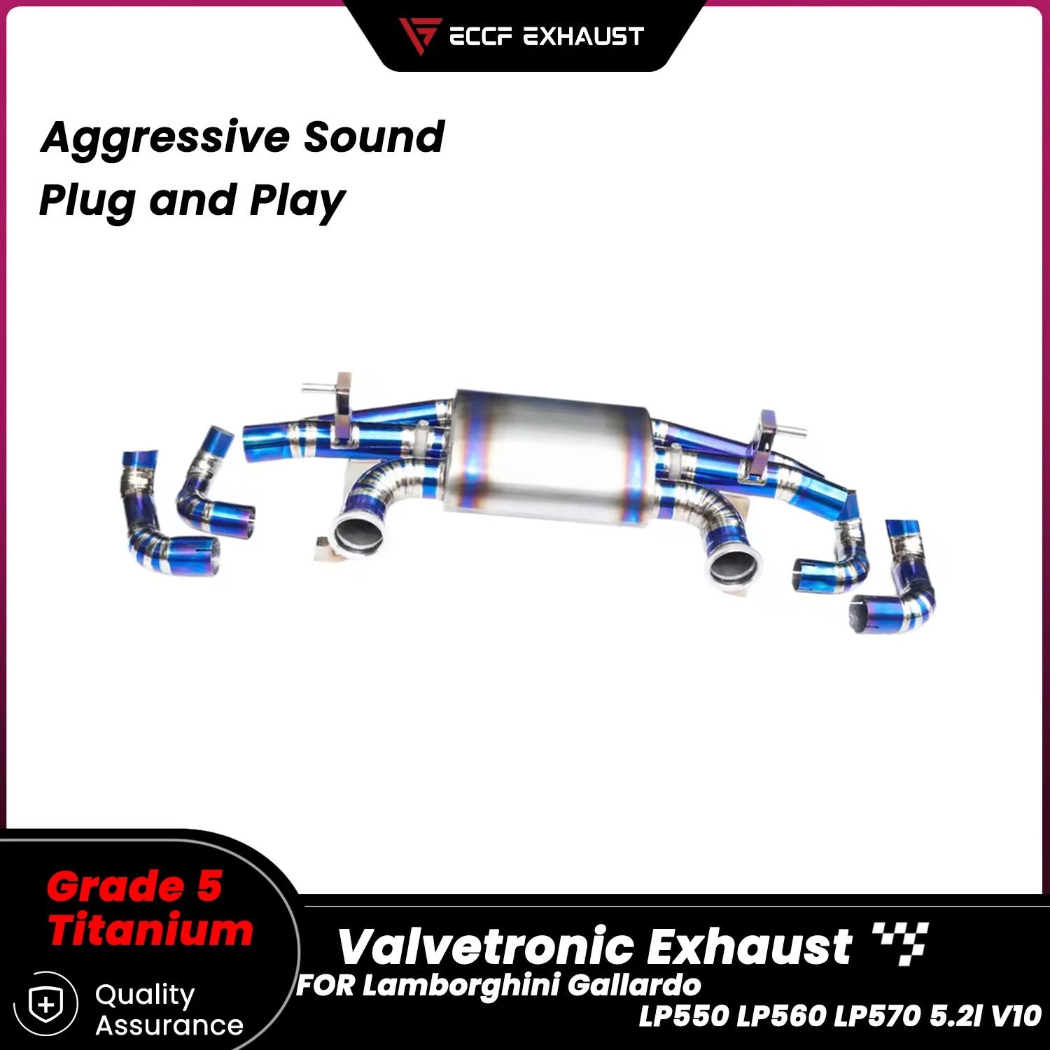 

Valved Sport Sound Titanium Catback Exhaust for Lamborghini Gallardo LP550 LP560 LP570 5.2l V10 Powerful Sound Performance
