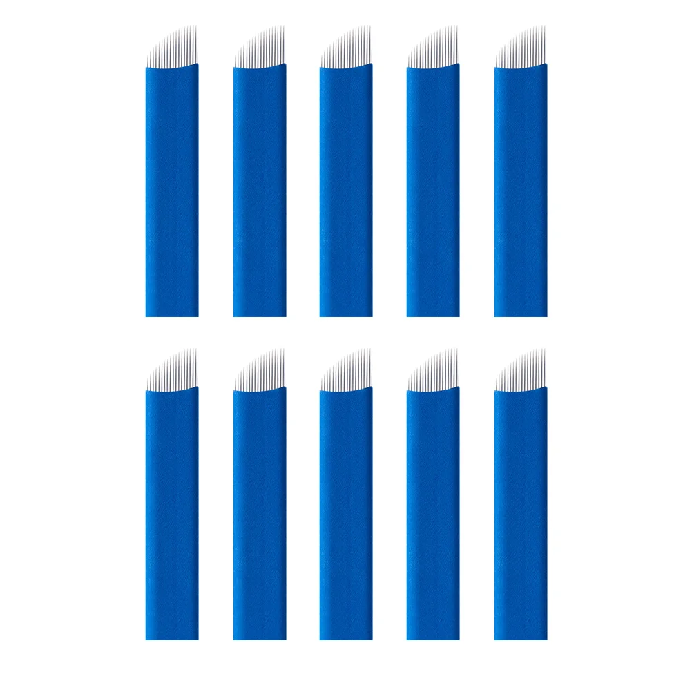 30 قطعة إبر Microblading شفرات يدوية احترافية محمولة للوشم يمكن التخلص منها مستلزمات الحاجب من الفولاذ المقاوم للصدأ مادة Pp