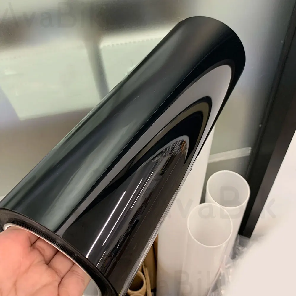 30CM x 50/300CM Auto Aufkleber PET Hochglanz Klavier Schwarz Wrap Vinyl Farbwechsel Film Selbst-klebe Auto Motorrad Mit Air Release
