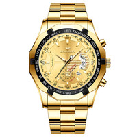 FNGEEN 001 Luxury Men's Watches Stainless Steel Band Fashion Waterproof Quartz Watch For Man Calendar Male Clock Reloj Hombre