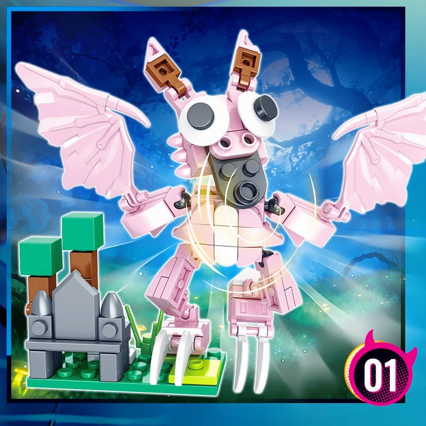 مجموعة مكعبات بناء على شكل مشهد صيد الغزلان الوحشية في الغابة، 99 ليلة، لعبة أطفال، نموذج تجميع، هدية