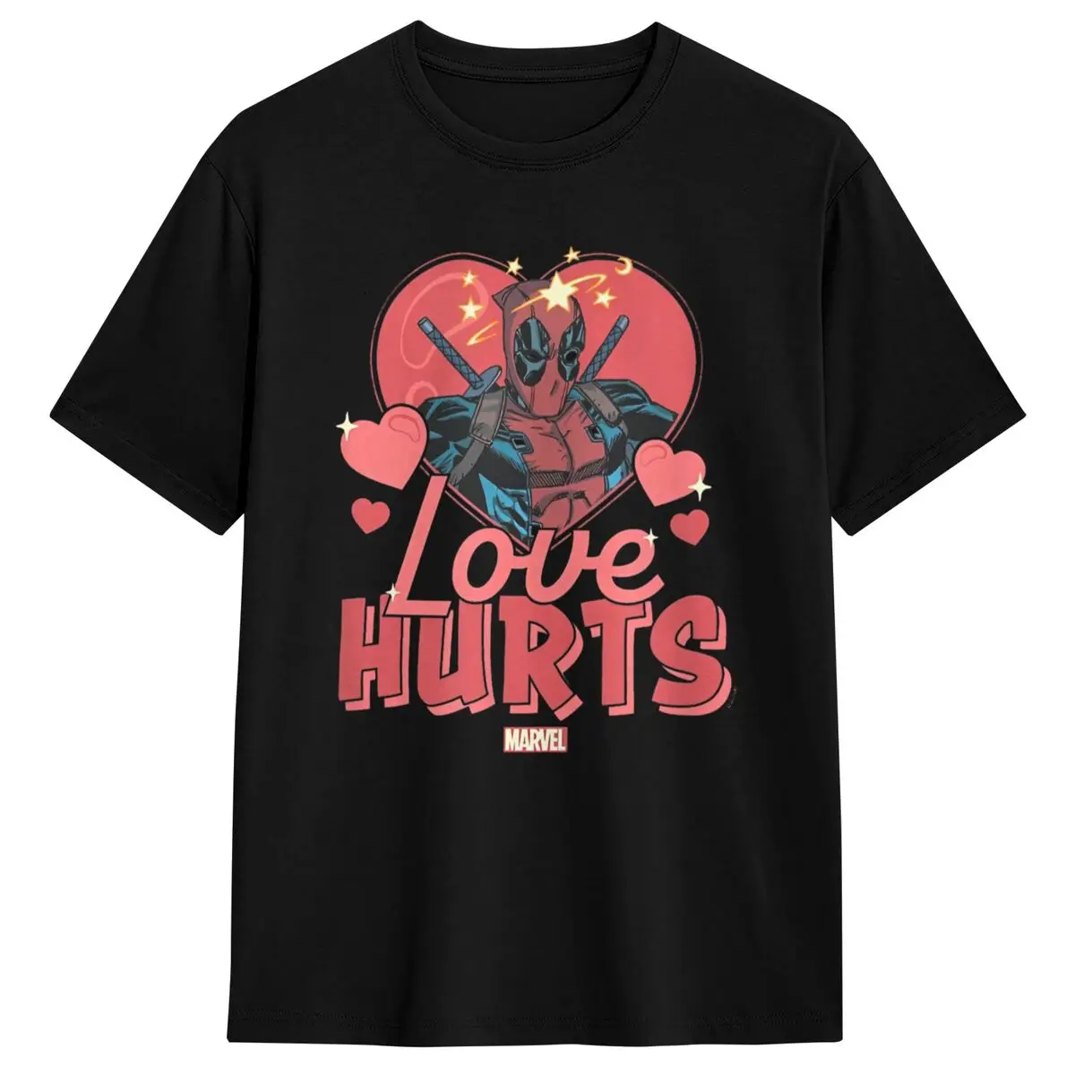 

Men's T Shirt Deadpool Love Hurts Valentine's Day T-Shirts Popular Summer Tee Shirt Vintage Printed 100 Cotton Tops Gift Idea