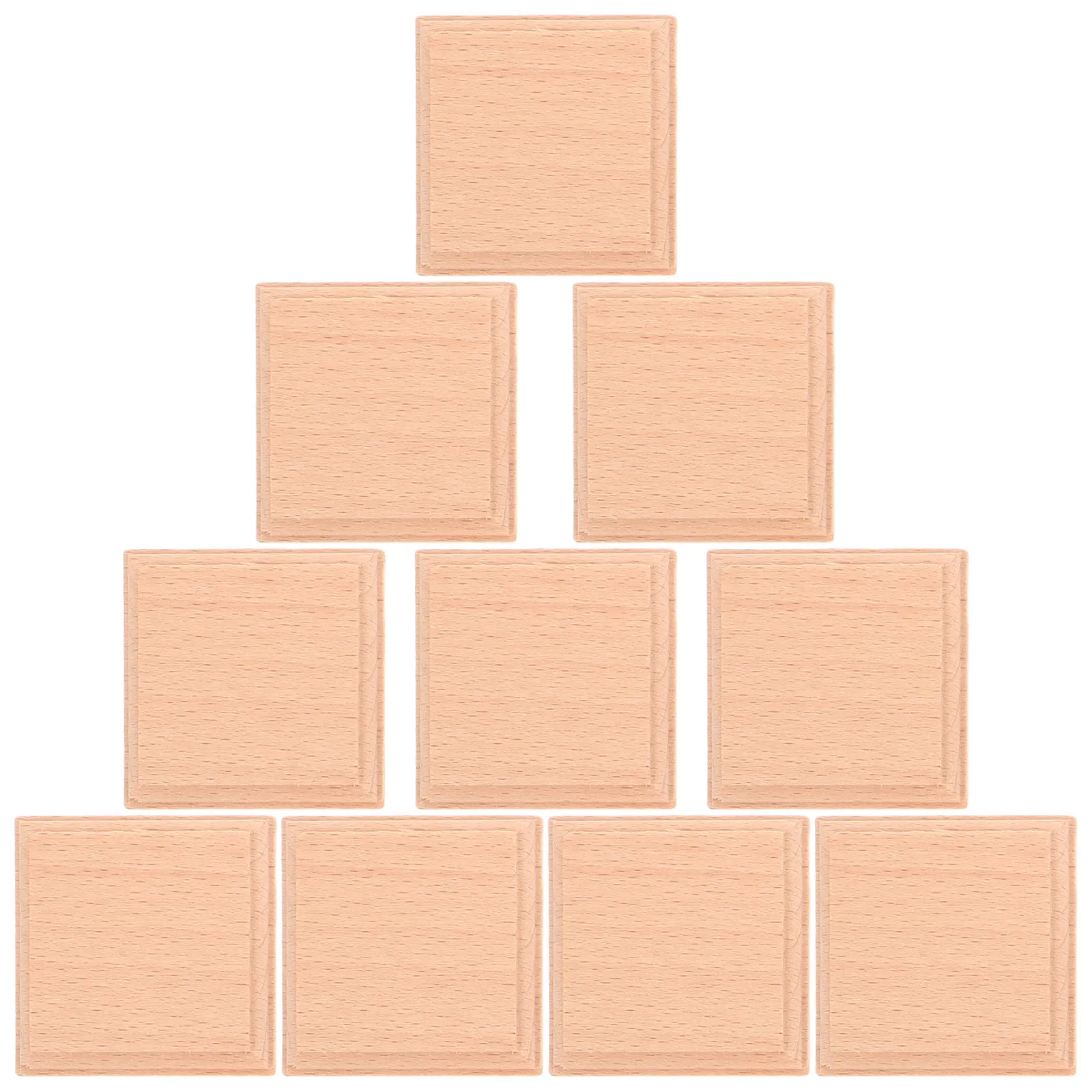 

10 шт. квадратных деревянных блоков из бука, натуральная деревянная подставка для демонстрации, основание для DIY-поделок, мини-подставка для ювелирных изделий, скульптур, подставка для колец