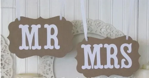 SET vintage MR/MRS Just Married wedding photo props valentine's day rustic wedding garland /Wedding Chair banner photobooth