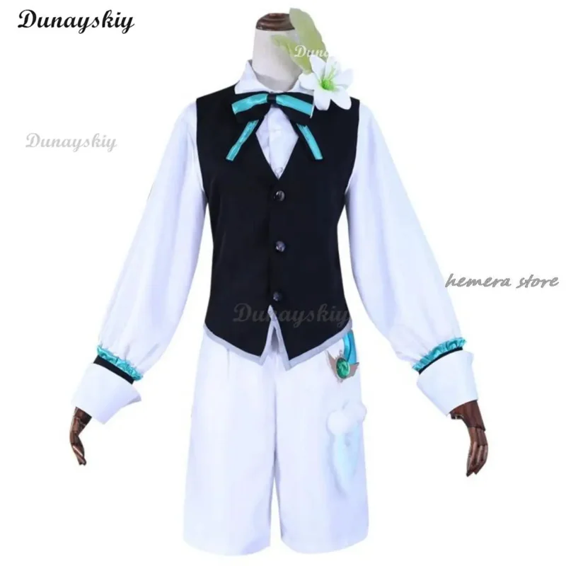 Anime Game Genshin Impact Twenty Cosplay Costume Concert Swallowtail Suit Vest Wig Man Woman Carnival Masquerade Ball Set