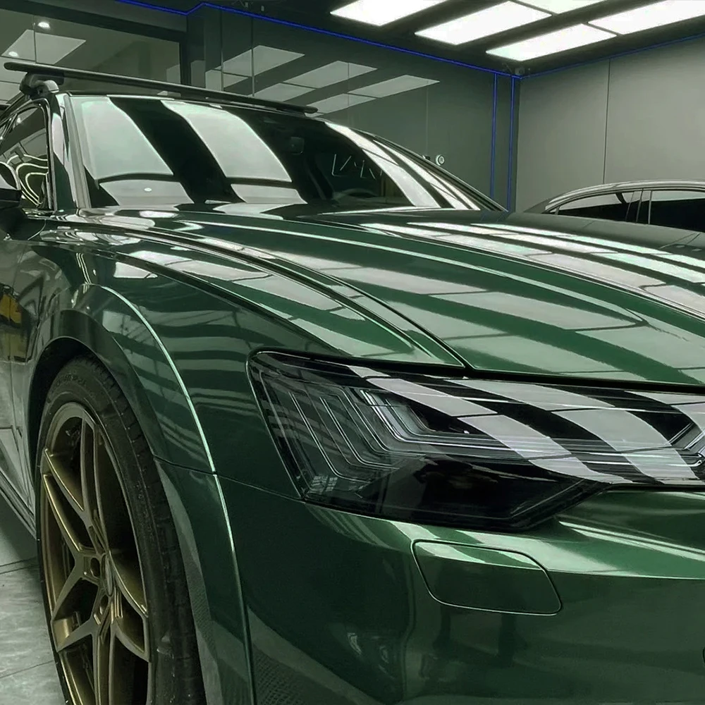

PET Gothic Green Metallice Car Vinyl Wrap Film PVC Car Sticker Air Free Waterproof Motorcycle Auto Body Decoration Accessories