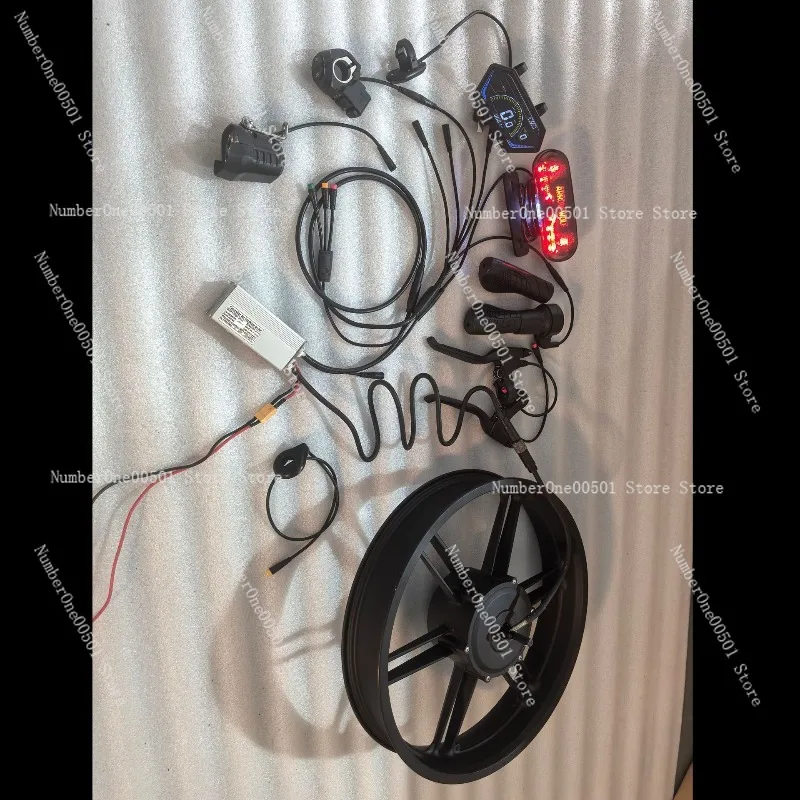 

E-Bike Motor Conversion Kit with Smart Display Controller LED Headlight Taillight Waterproof Upgrade Parts