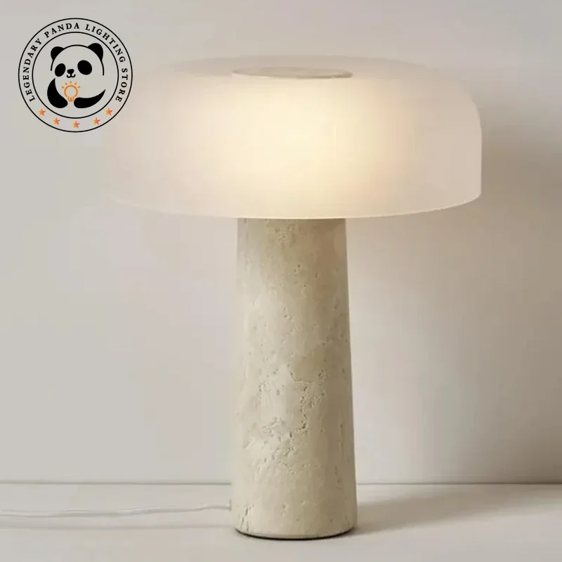 Nordic Designer Table Lamps Luxury Marble Stone Mushroom Luminarias Parlor Sofa Bedroom Bedside Study Hotel Decor Light Fixtures