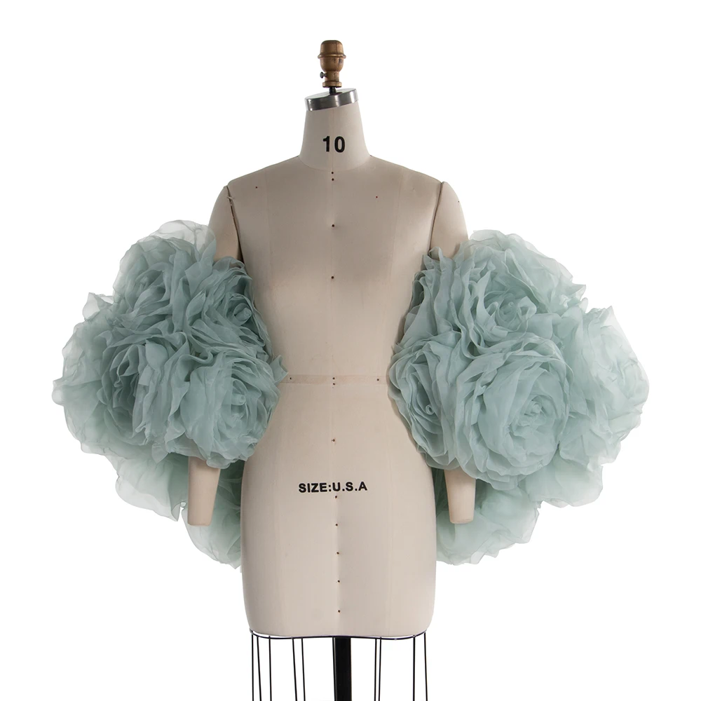 Magnifique châle Floral 3D fait à la main, Cape de photographie, couverture de mariée pour séance photo d'anniversaire ​   Accessoires YW250040-1
