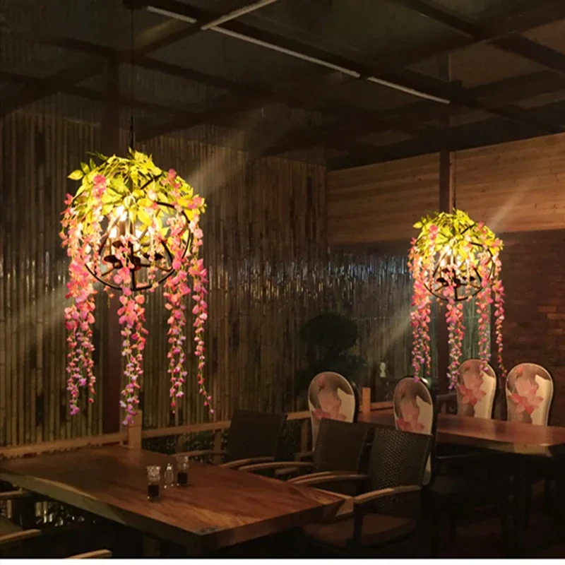 Imagem -05 - Imitação Iluminação de Plantas Verdes Arte Industrial Criativo Lustres Adequado para Restaurantes Cozinhas Salas