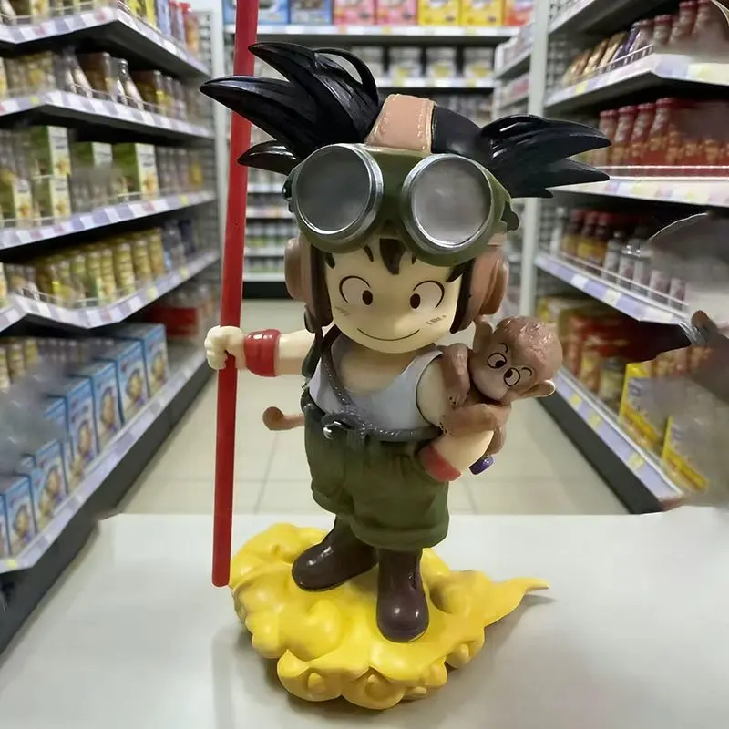 

@Hot selling anime Dragon Ball Son Goku figure with child monkey Goku action figure, 14cm PVC statue, collection model toy gift