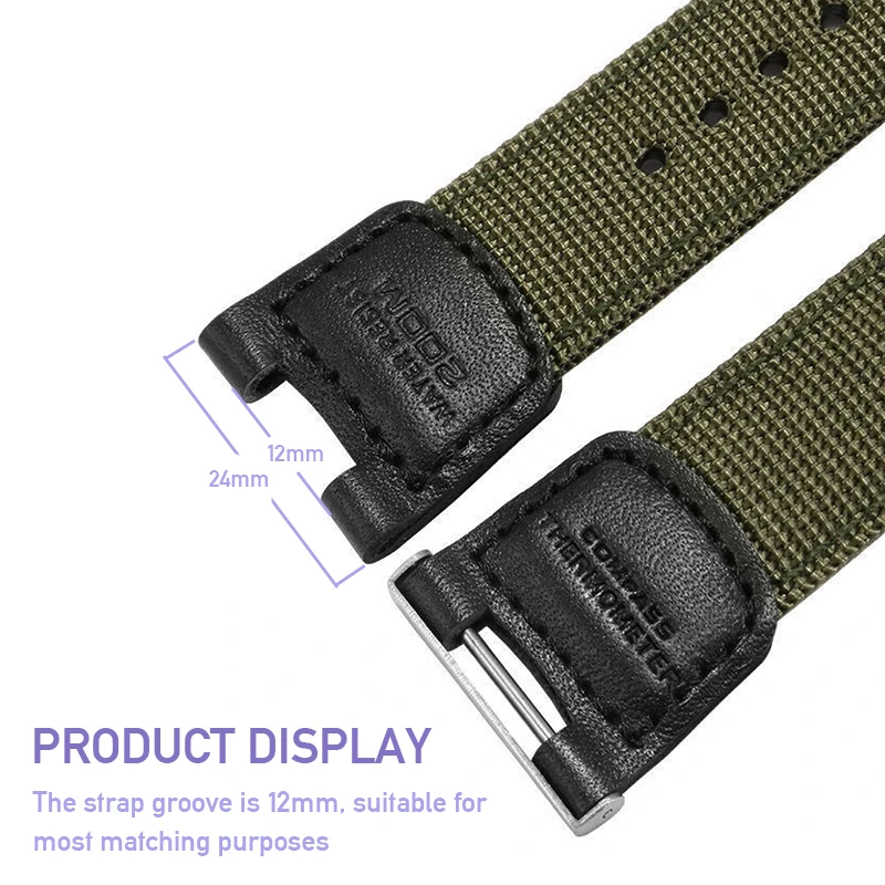 Watch Accessories Replace Nylon Leather Strap for SGW100 SGW200 GW-3500B/3000B Sport Band Stainless Steel Buckle