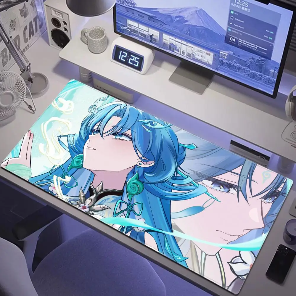 Larger Mouse Pad HD Printing Qingxiao Gaming Wuthering Waves Anime Girl Keyboard Non-Slip Rubber Desk Mat Office HYBXAXC Carpet