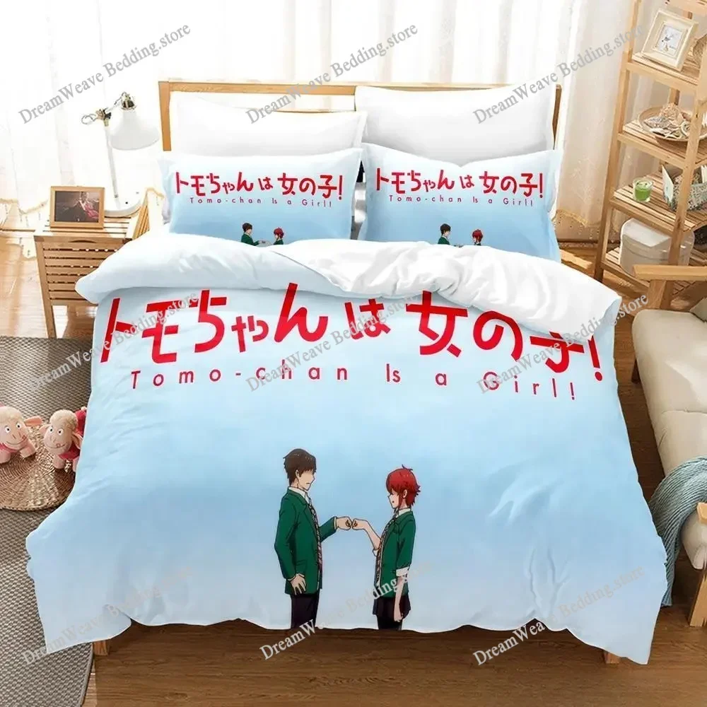 Tomo-chan Is A Girl! Bedding Set Single Twin Full Queen King Size Bed Set Adult Kid Bedroom Duvet Cover Set Anime Bed Sheet Set9