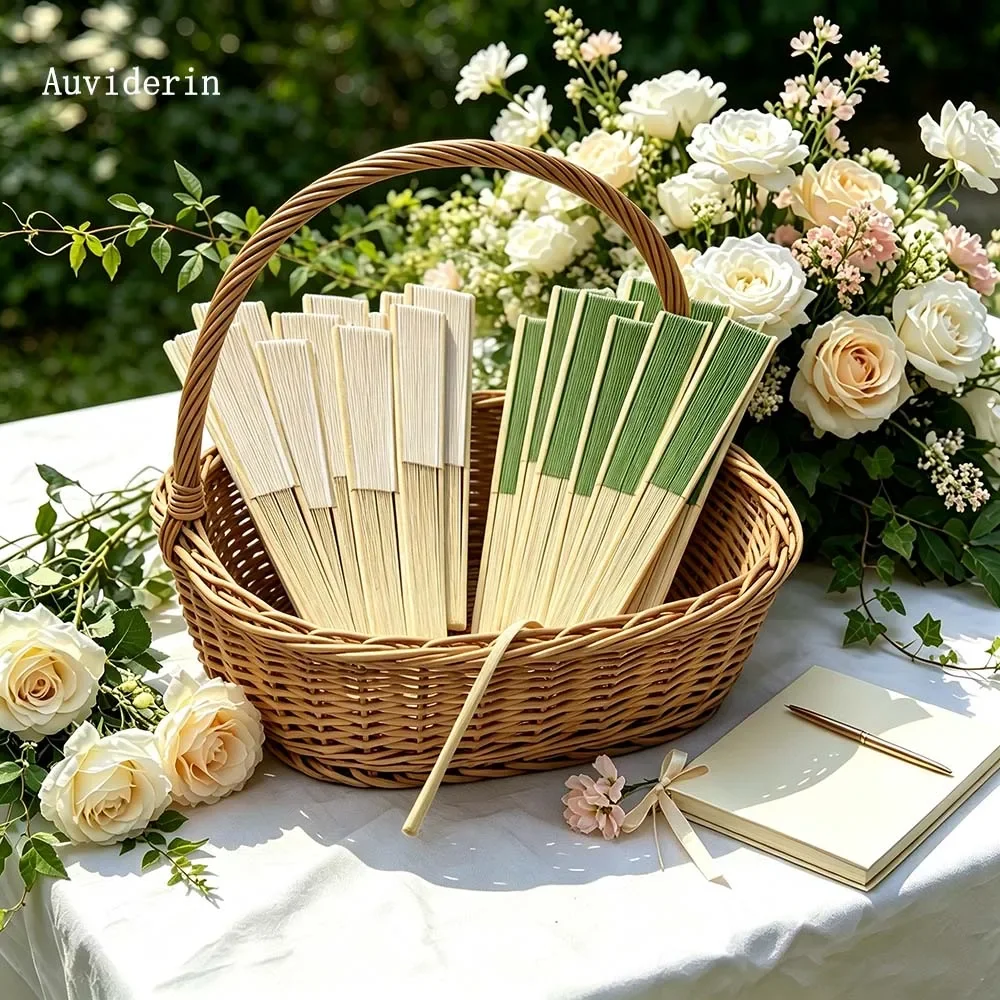 10/30pcs Custom Wedding Hand Folding Fans Laser Engraving Foldable Fan Personalized for Birthday Party Favors Gift & Home Decor
