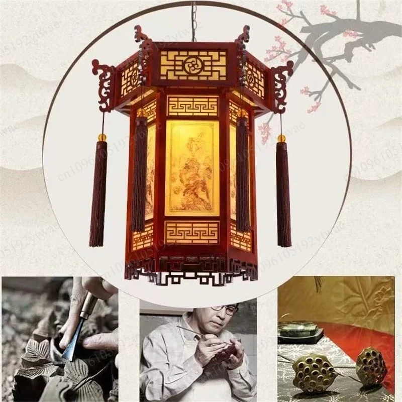 Classic Chinese Woven Bamboo Suspension Light Oriental Retro Decorative Hanging Lamp for Cafe & Home Living Space