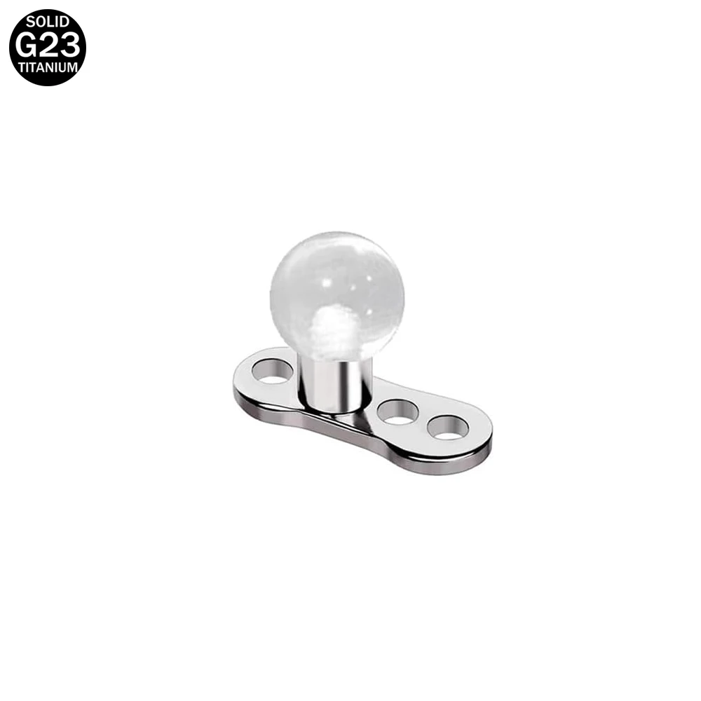 14G Bola de acrílico transparente Dermal Anchor Tops y Base G23 Titanio internamente roscado Studs Microdermal Body Piercing Jewelry