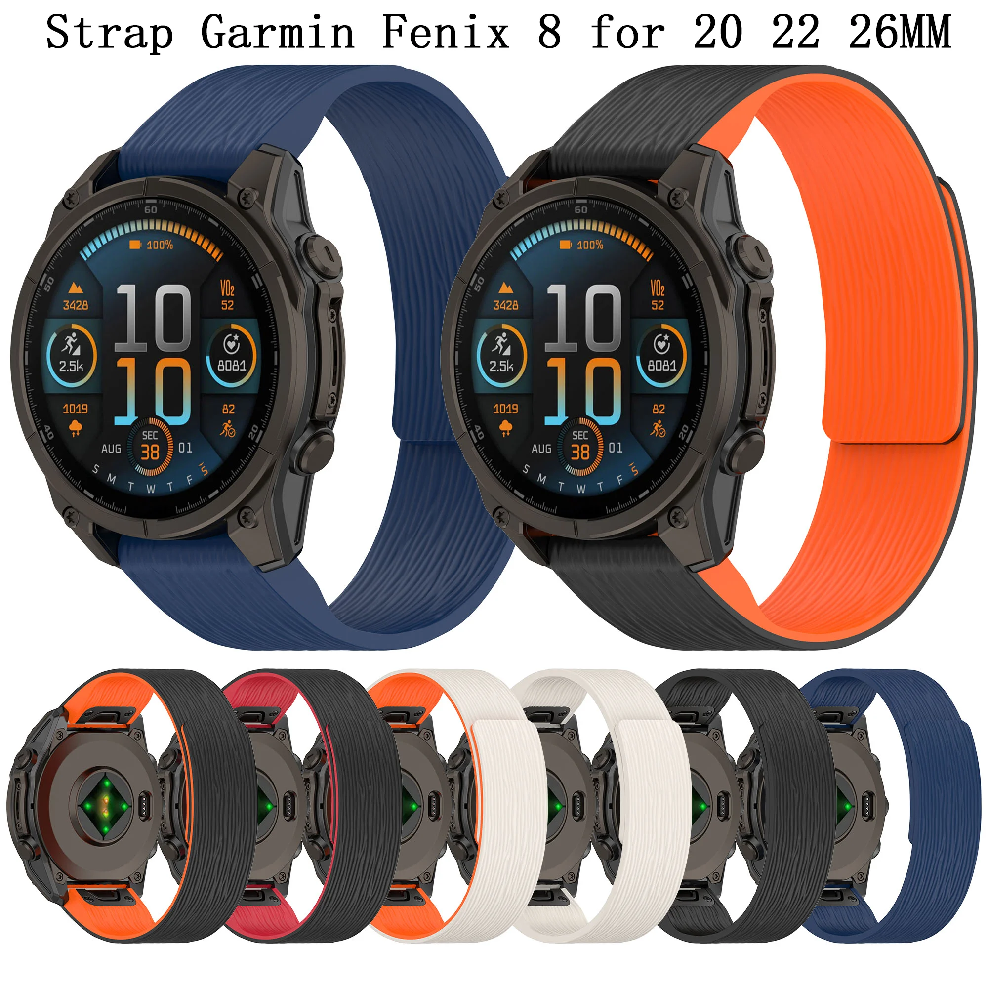 

20 22 26 мм ремешок для часов Garmin Fenix 8 47 мм 51 мм Fenix 7X/Fenix 7Xpro Магнитный ремешок для часов 8S/Fenix 6S/5S/6S pro/5S plus