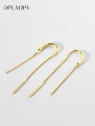 DPLAOPA 925 Sterling Silver Long Chain Drop Earring 2024 Fine New Simple Delicate Party Birthday Gift Jewelry For Women