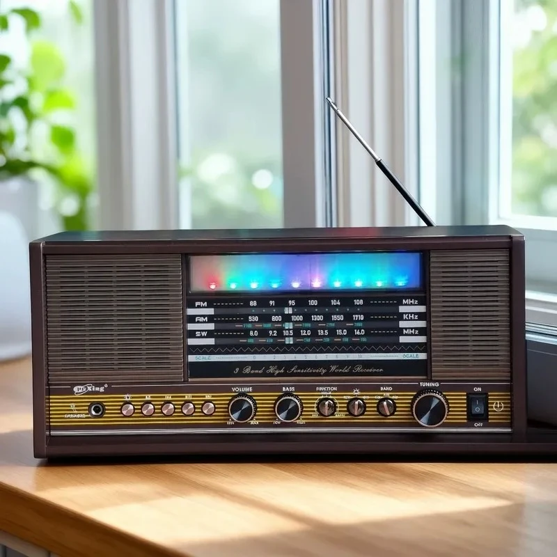 Retro Bluetooth Speaker High Power Desktop Radio Wireless Audio for Phone PC Computer Nostalgic Design Loud Sound Home Office