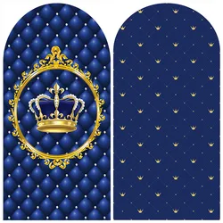 Mehofond Royal Blue Prince Birthday Party Arch Doublesided Backdrop Custom Crown Logo Decor Chiara Background Cover Photo Studio