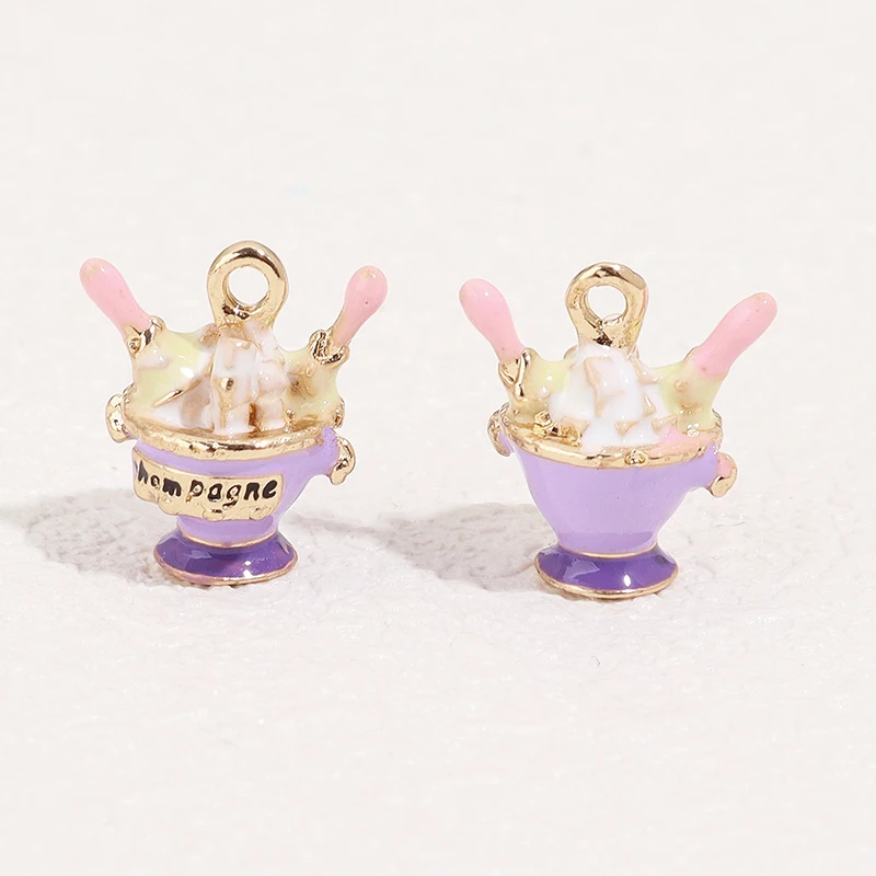 10pcs Mix Color Alloy Oil-drop Simulated Color Ice cream Pendant for Jewelry Making DIY Necklace Bracelet Accessories