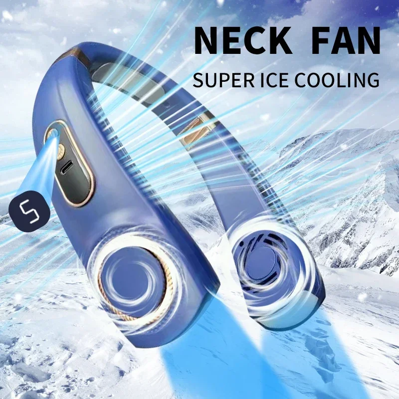 

Светодиодный портативный шейный вентилятор 360° ° Персональный охлаждающий безлопастной вентилятор | Нет скручивания волос — перезаряжаемый USB-вентилятор емкостью 4000 мАч для Tr