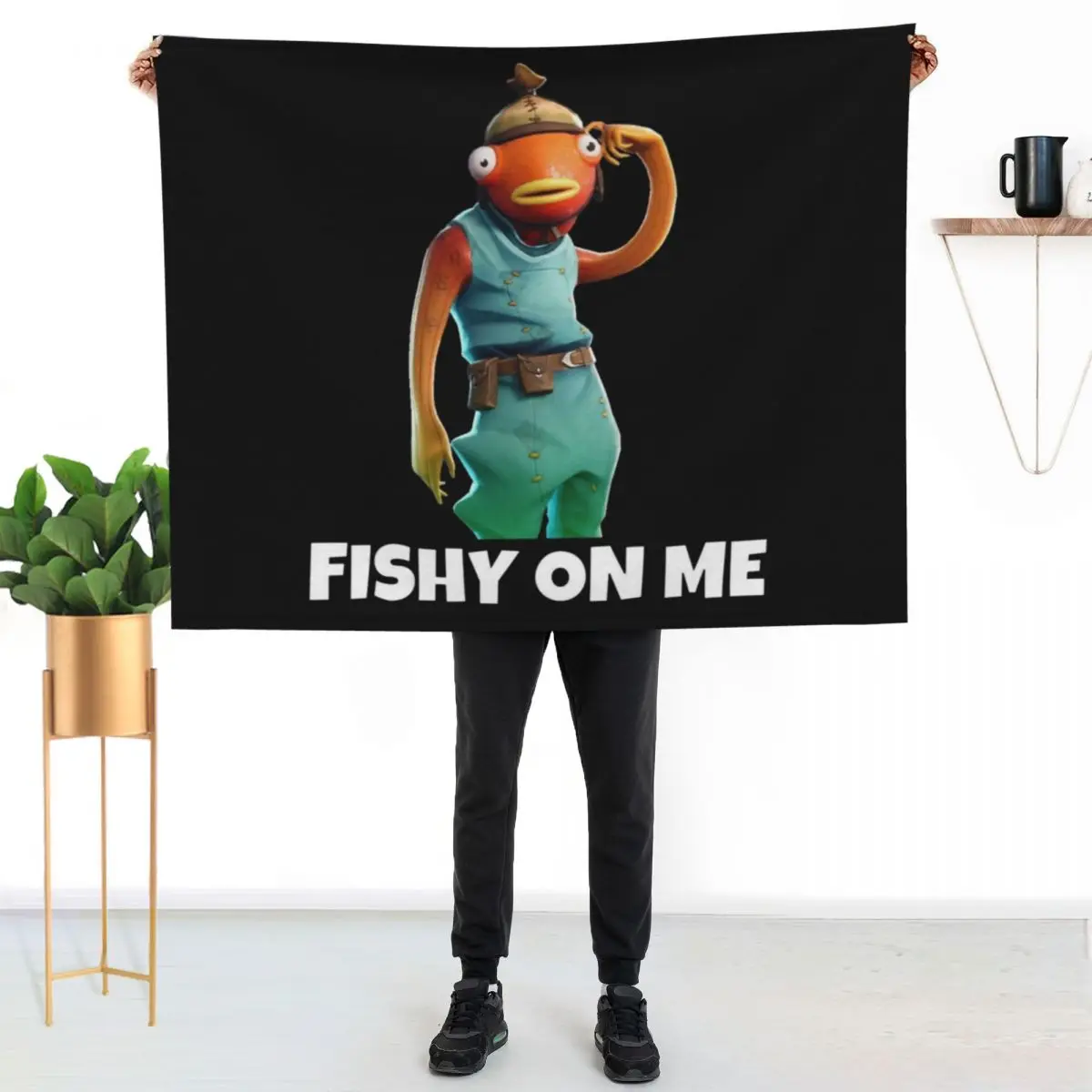 Fishy on me Throw Blanket Flannel Fabric Cute Plaid Sofa Comforter Luxury St Tourist Blankets