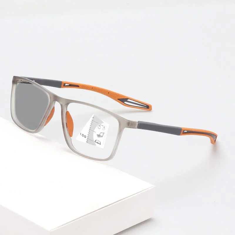 TR90 إطار نظارات متعددة البؤر فوتوكروميك الرجال النساء مربع نظارات القراءة التقدمية في الهواء الطلق النظارات الشمسية قصر النظر الشيخوخي #2