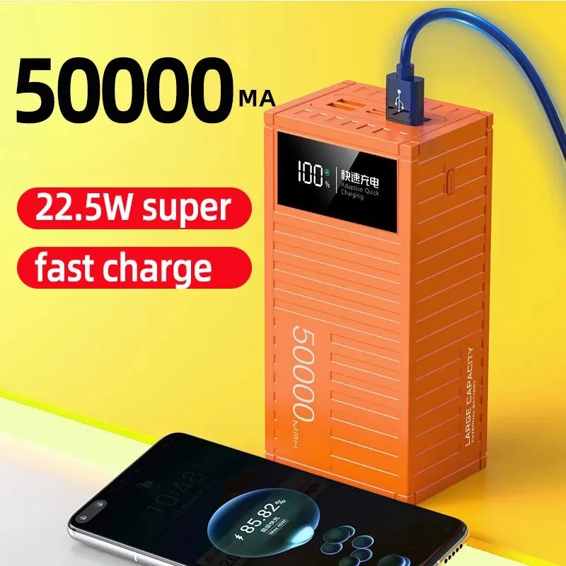 보조베터리 휴대용 외장 배터리 충전기, 아이폰, 삼성, 화웨이용, 66W 30000mah powerbank 고용량 보조배터리, 50000mAh 고속 충전