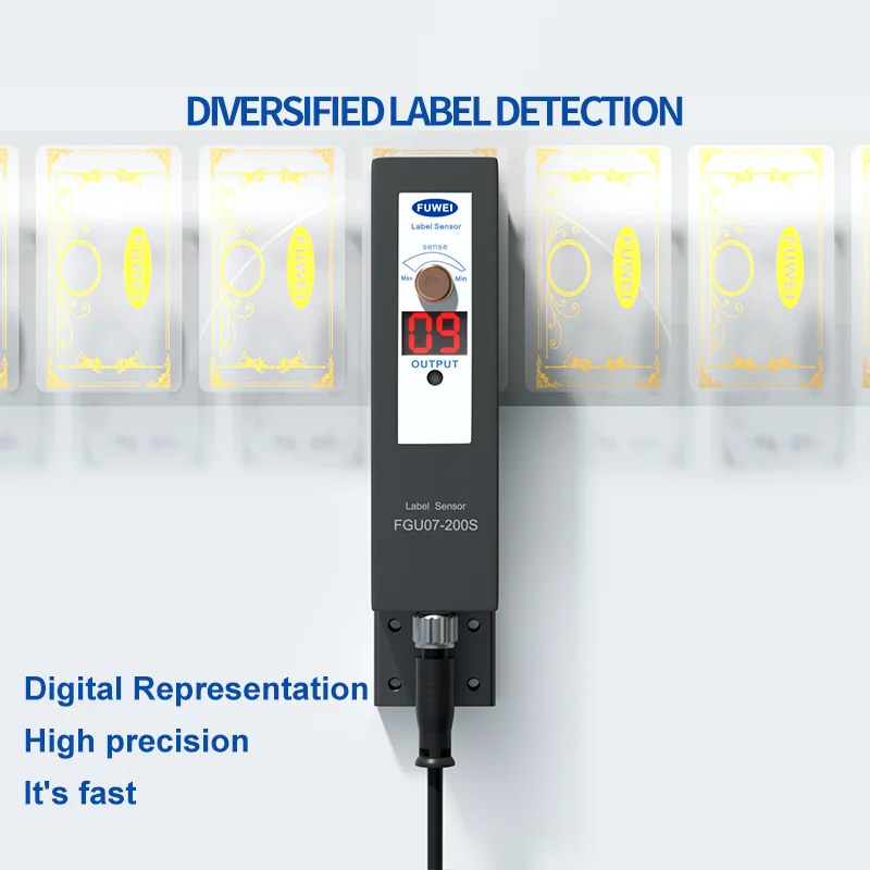 FUWEI FGU07-200S Capacitive Label Sensor Electric Eye for Transparent & Non-Transparent Labels Paper PVC Film Detection Industri